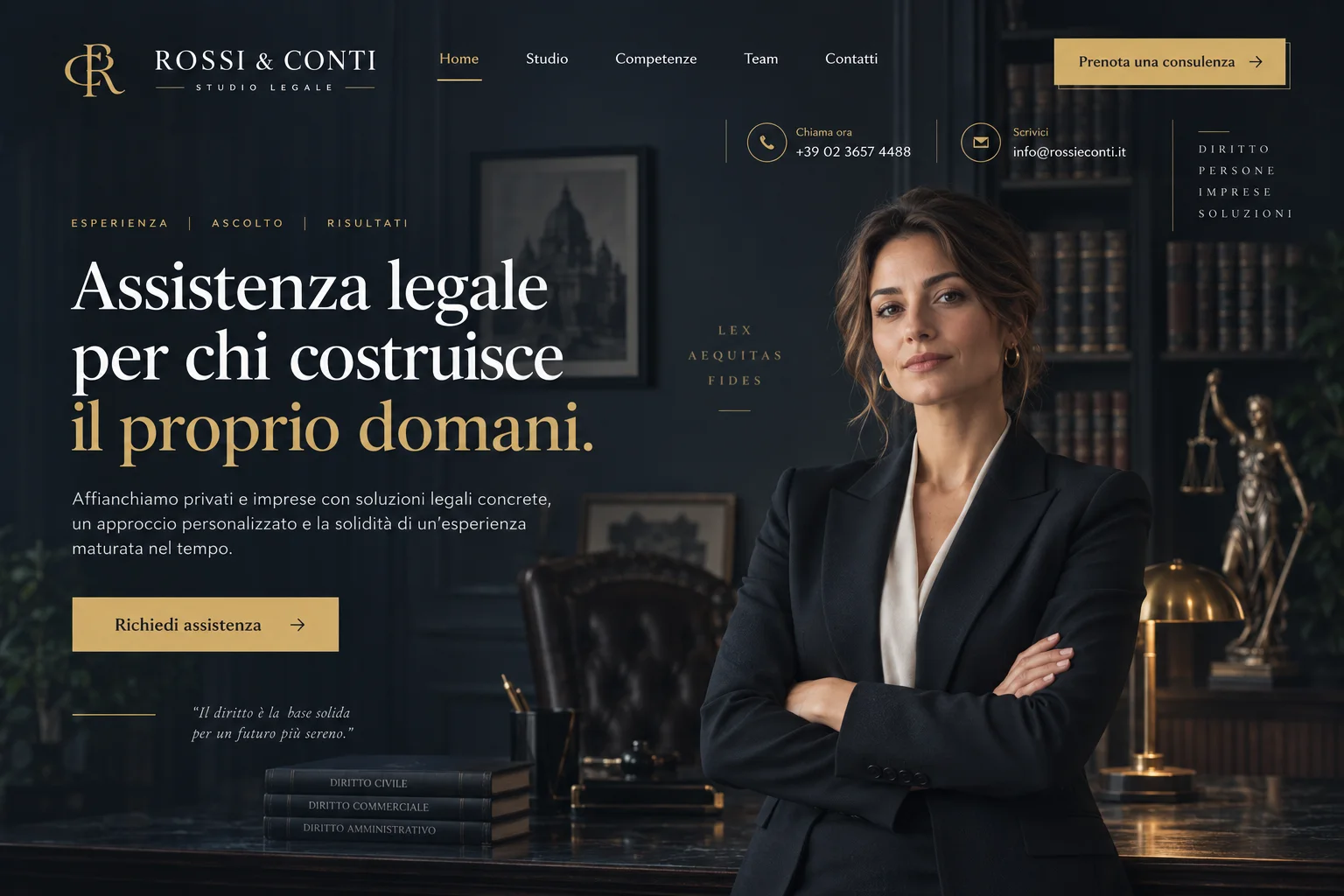 Concept visuale di web design Rossi e Conti